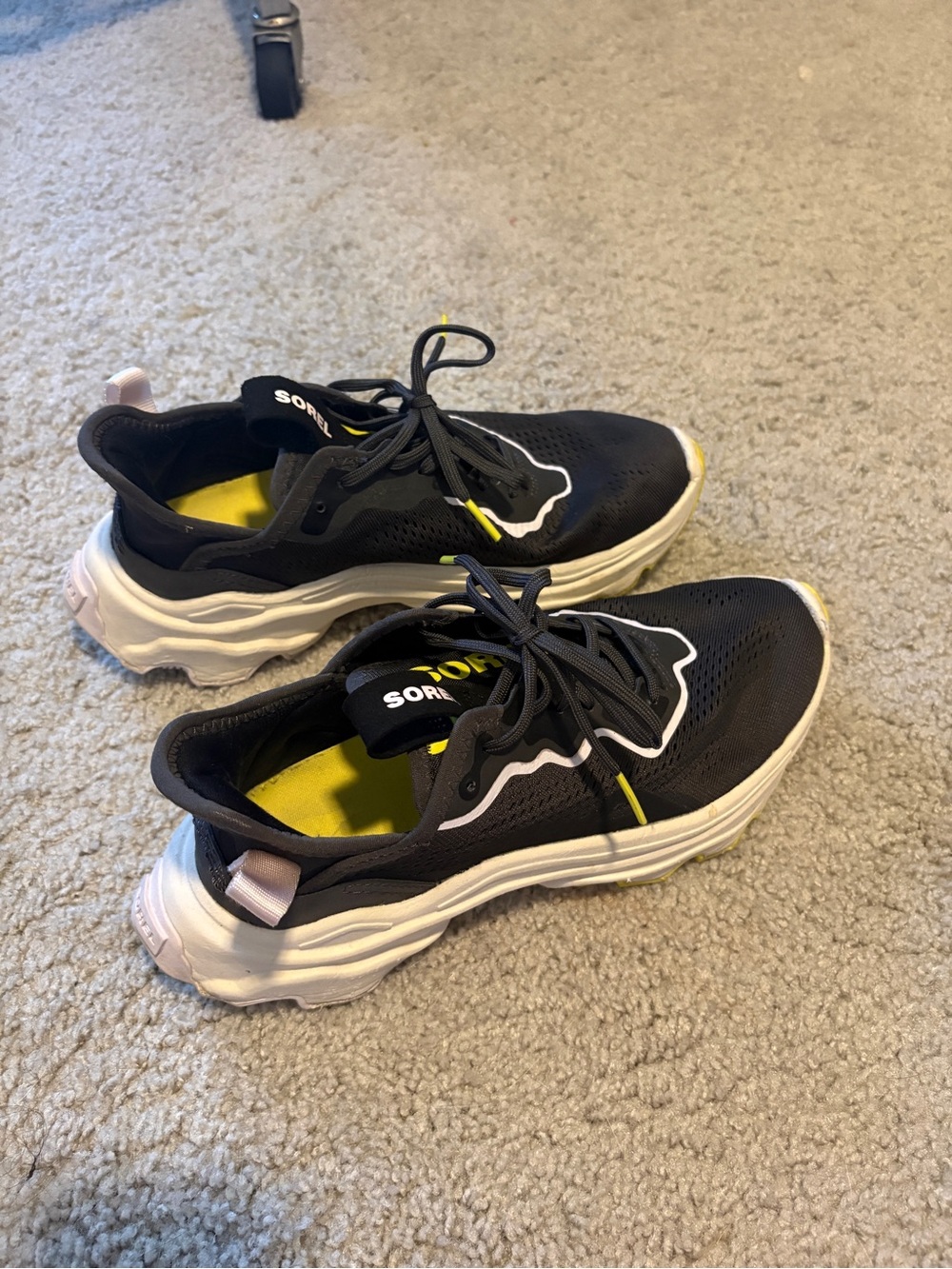 Sorel Black Sneakers with Neon Yellow Insole - Picture 2 of 8